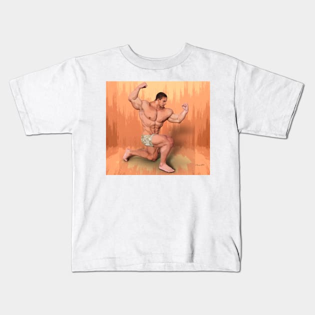 Muscleman Kids T-Shirt by PjesusArt